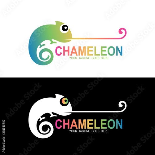Chameleon logo , Animal icon design template
