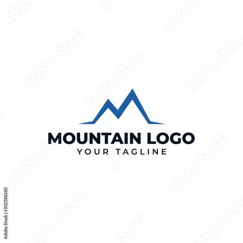 Initial Letter M Simple Mountain Peak, Hill, Valley Logo Design