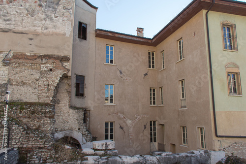 Photos Side view of Maggi Gambara Palace, Brescia, Lombardy, Italy.