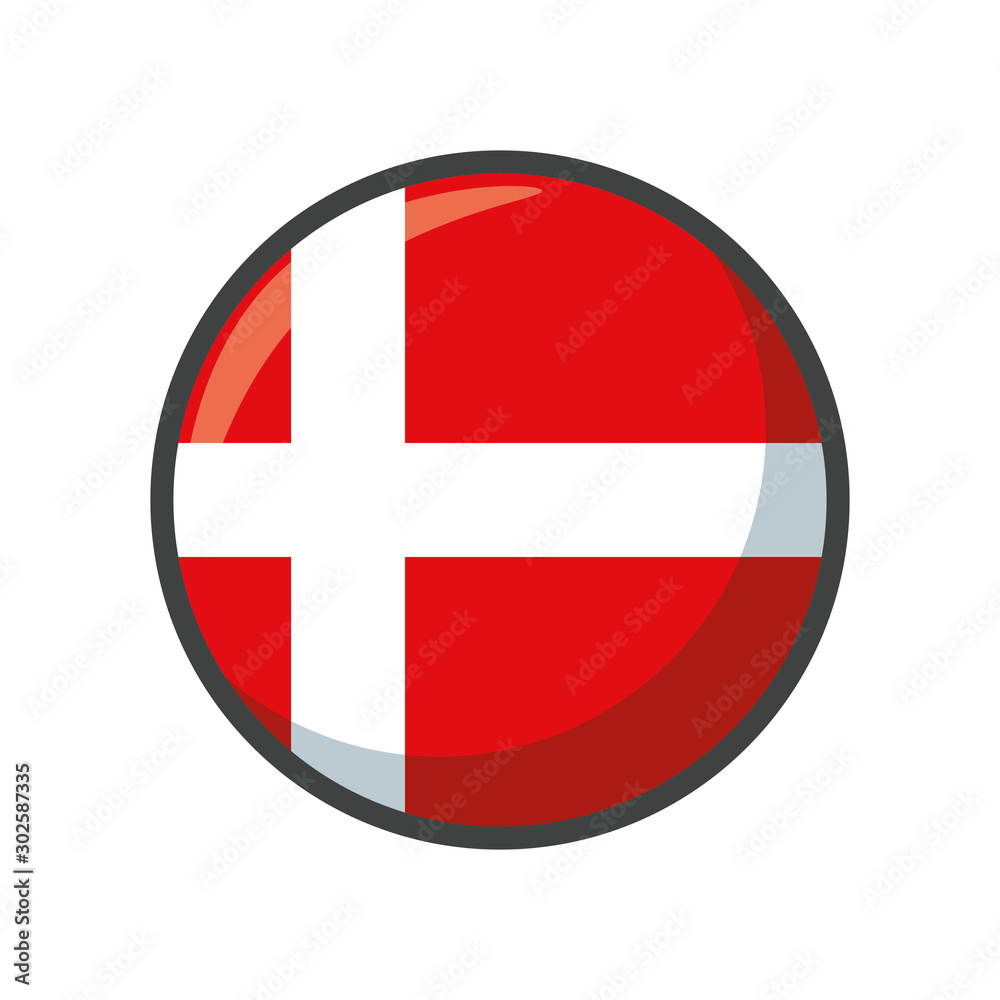 Isolated denmark flag icon block design