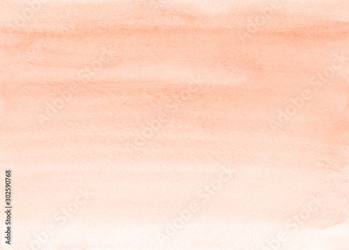 Watercolor light coral gradient background texture. Brush strokes on paper. 