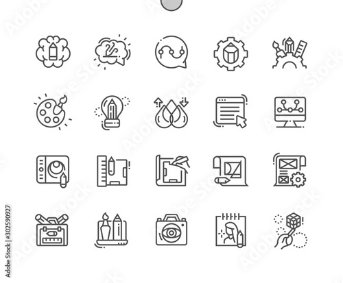 Creative skills Well-crafted Pixel Perfect Vector Thin Line Icons 30 2x Grid for Web Graphics and Apps. Simple Minimal Pictogram