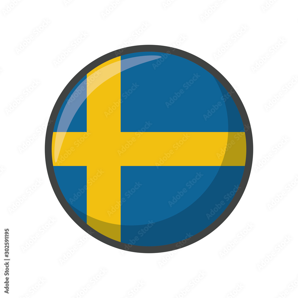 Isolated sweden flag icon block design Isolated sweden flag icon block design