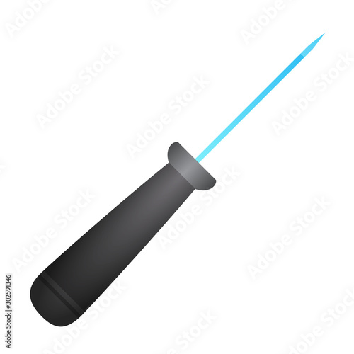 Awl with a black handle.
