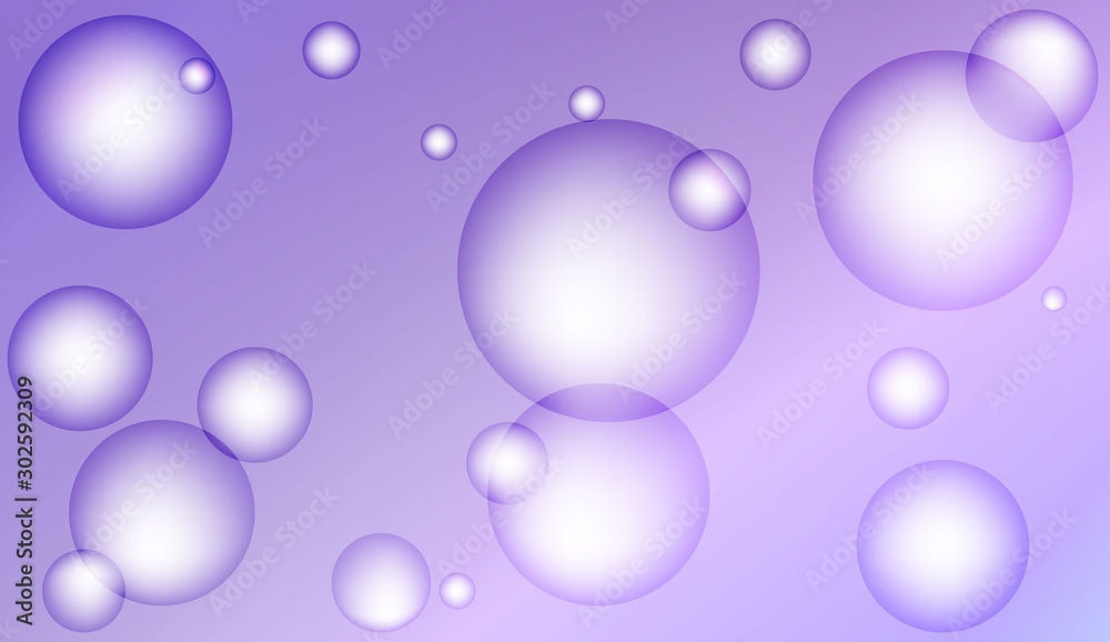 Background with bubbles. Design for your header page, ad, poster, banner. Pastel Gradient Color Vector illustration.