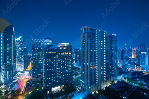 Canvas Print Cityscape night view of Bangkok