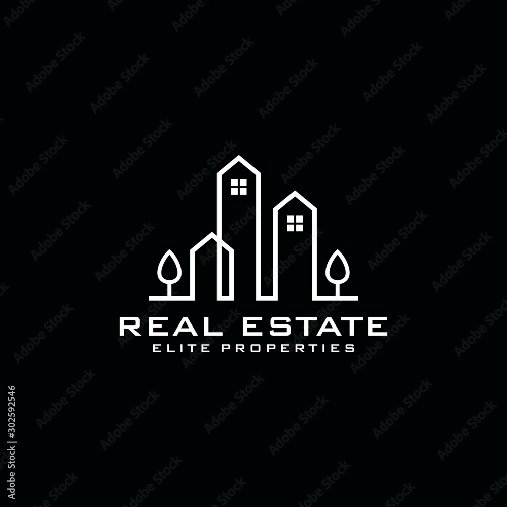 Real Estate Logo Design. Creative abstract real estate icon logo 