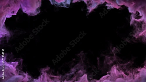 Colorful looped smoke frame on a transparent background. Good for decoration.