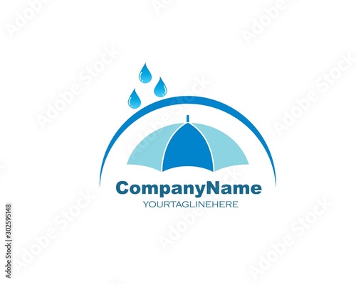 umbrella logo icon  vector illustration