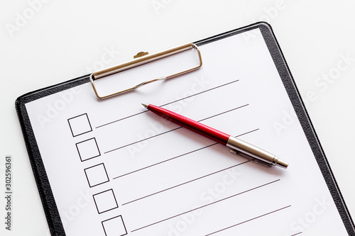 Wallpaper Mural Empty check list ready to fill on white background top view Torontodigital.ca