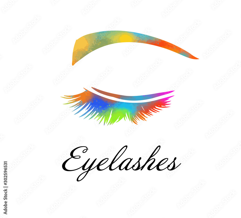 Obraz premium Eyelash extension logo. Vector in a modern style