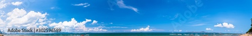 Beautiful 180 degree panorama beach Pattaya