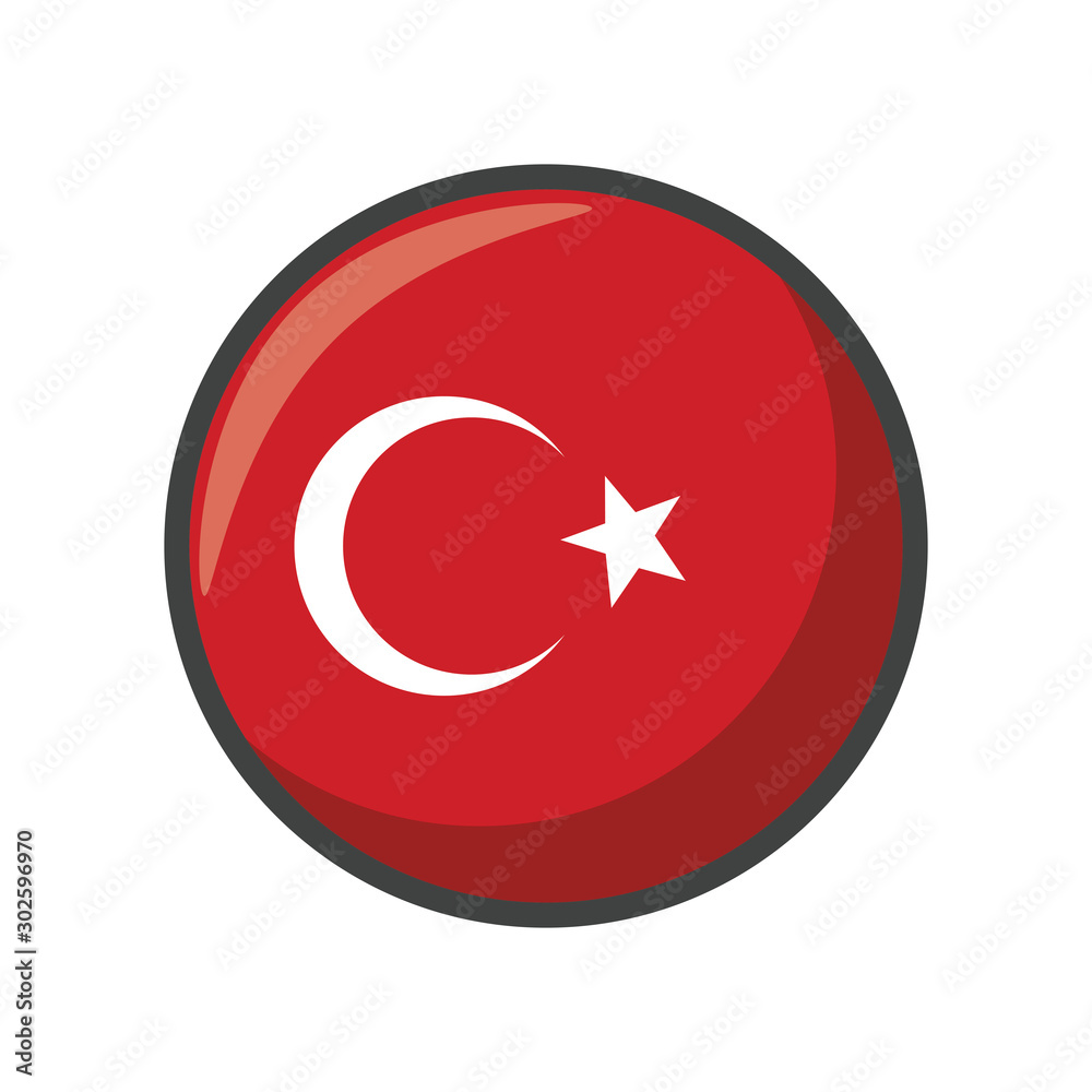 Isolated turkey flag icon block design Isolated turkey flag icon block design