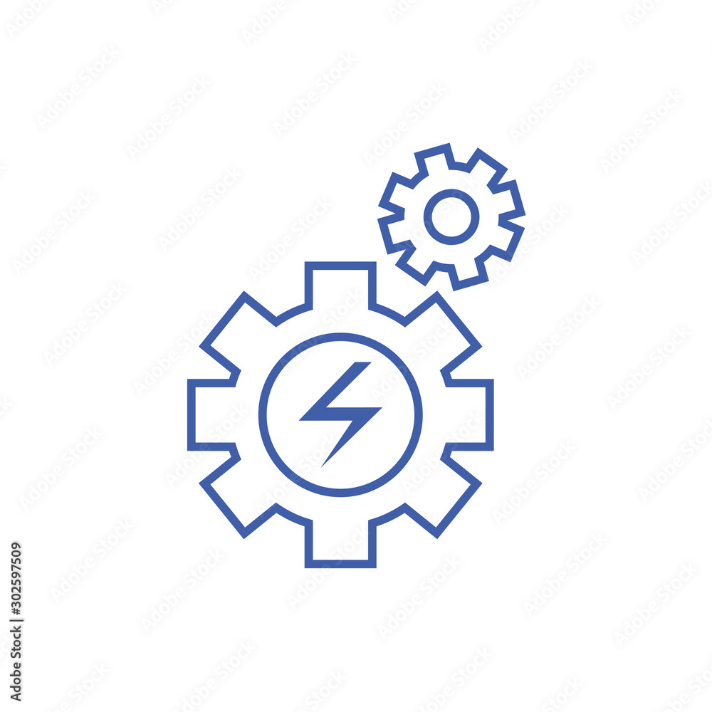 Isolated gear icon line design Isolated gear icon line design