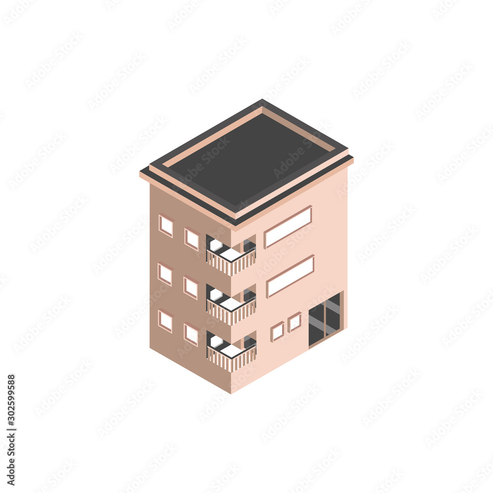 hotel apartments building isometric style hotel apartments building isometric style
