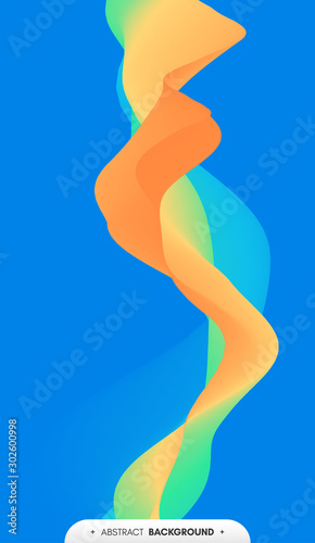 Abstract wavy background with modern gradient colors. Trendy liquid design. Motion sound wave. Vector illustration for banners, flyers and presentation.
