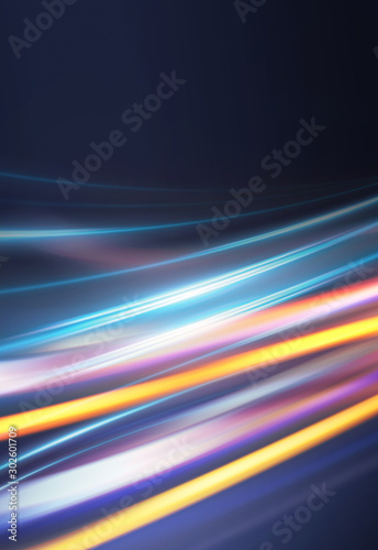 Multicolored blurred lines on a dark abstract background, neon g