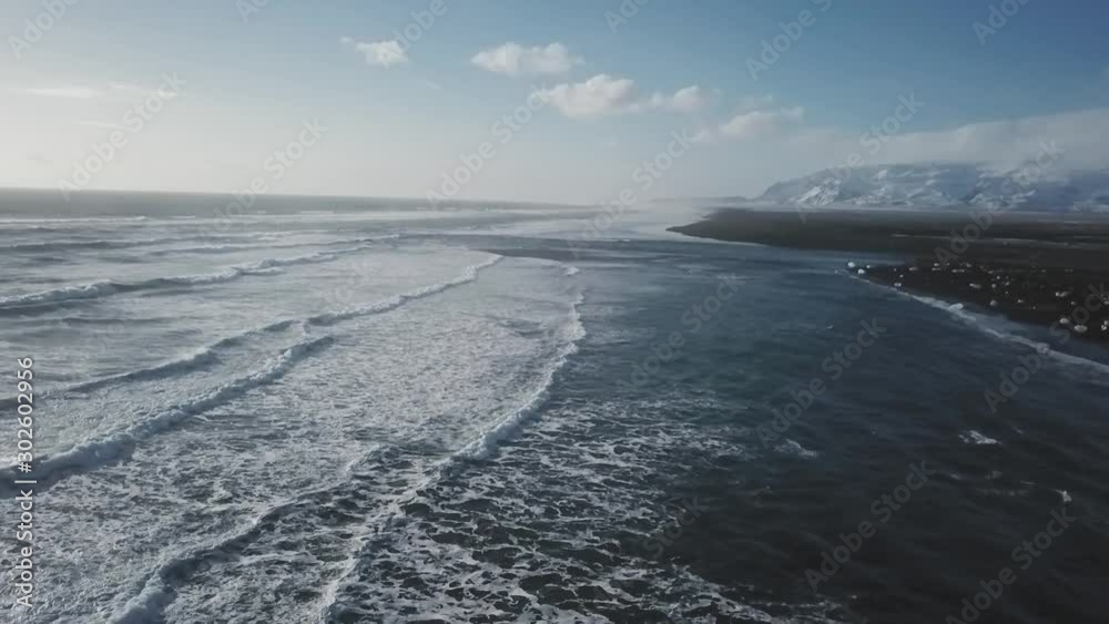 Iceland Aerial View Of Ocean Waves And Diamond Beach 1 Iceland Aerial View Of Ocean Waves And Diamond Beach 1