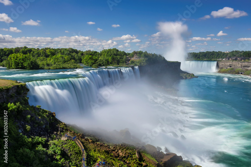 Niagara Falls from USA, Landscape View. Long exposure.