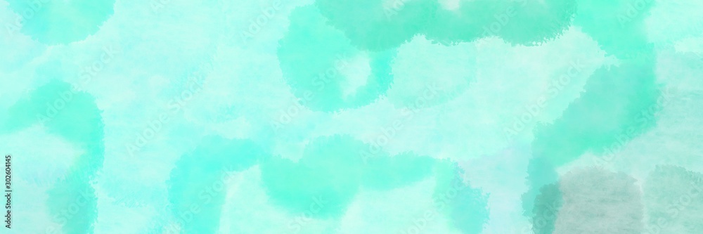 abstract futuristic circles banner pale turquoise, aqua marine and pastel blue background with space for text or image
