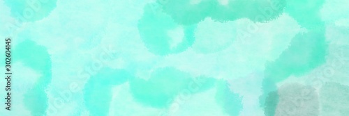 abstract futuristic circles banner pale turquoise, aqua marine and pastel blue background with space for text or image