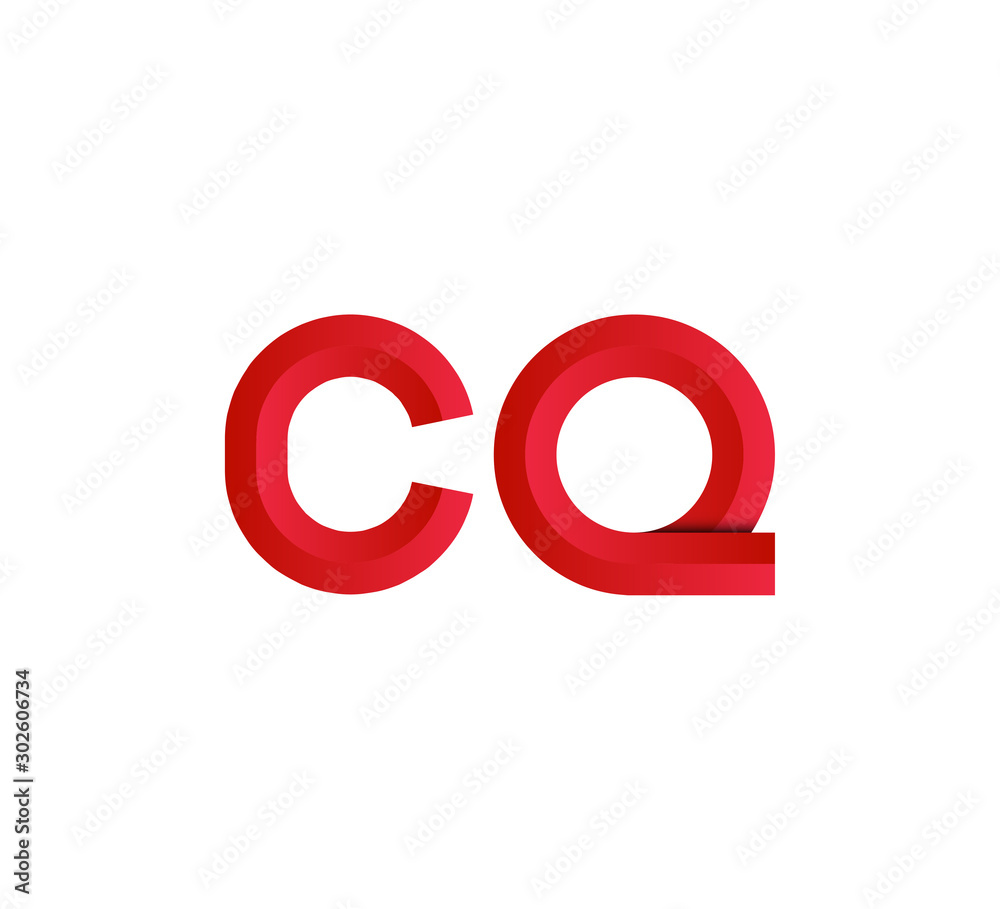 Initial two letter red 3D logo vector CQ Initial two letter red 3D logo vector CQ