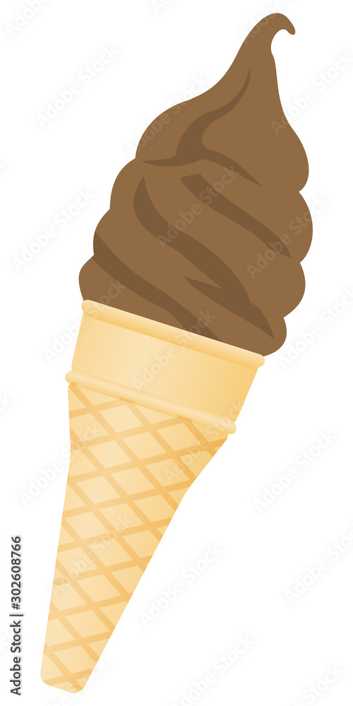 チョコレートソフトクリームのイメージイラスト Stock Vector Adobe Stock