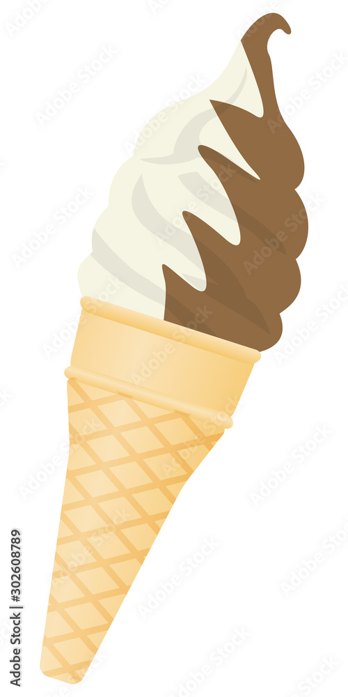 バニラチョコソフトクリームのイメージイラスト Stock Vector Adobe Stock