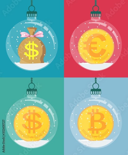 Christmas decoration. Vector flat design illustration.