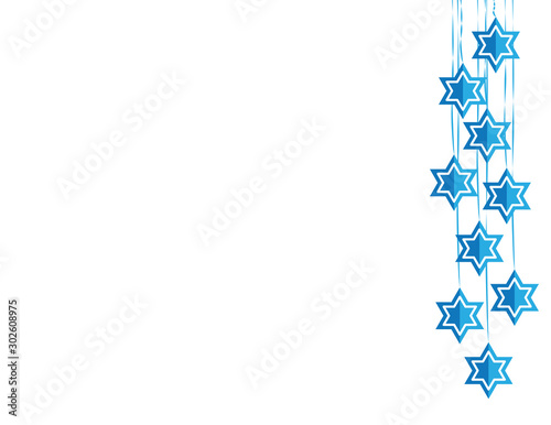 Jewish Hanging Star of David Blue White Decoration 