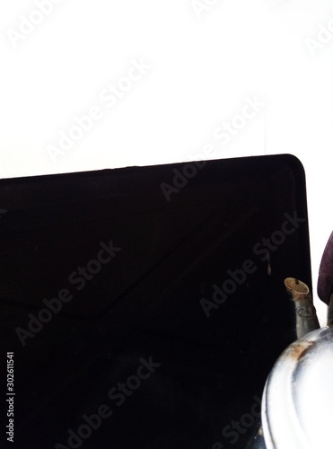 knife and fork on white background