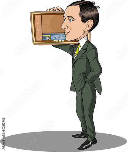 Guglielmo Marconi caricature