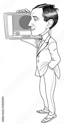 Guglielmo Marconi caricature photo
