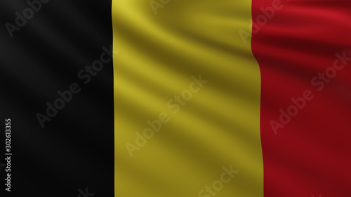 Large Belgian Flag in the wind