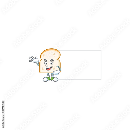 Cartoon a slice white bread with board.