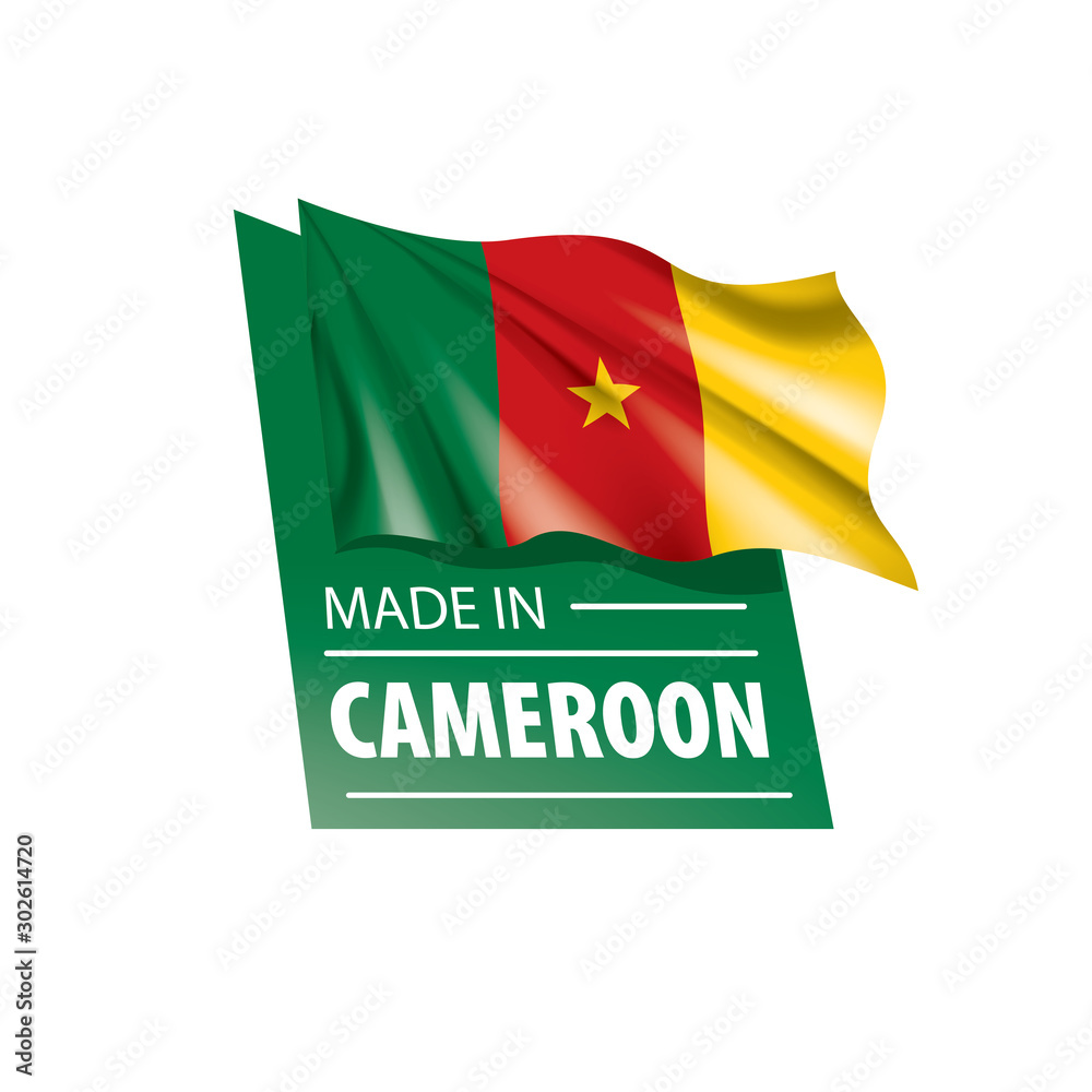 Naklejka premium Cameroon flag, vector illustration on a white background