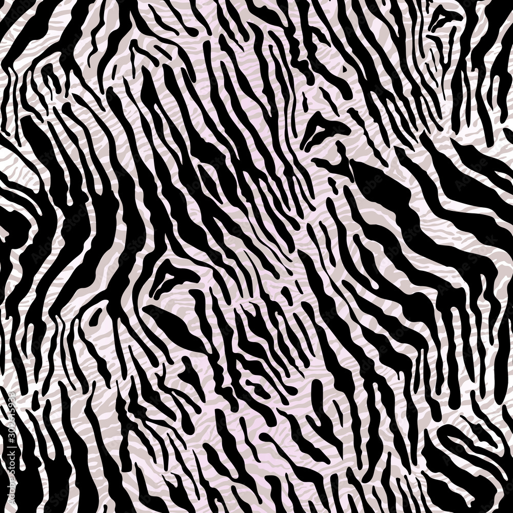Abstract illustration skin of zebras, animal seamless pattern, fashion striped print, spring summer, design trendy fabric texture, vector Abstract illustration skin of zebras, animal seamless pattern, fashion striped print, spring summer, design trendy fabric texture, vector