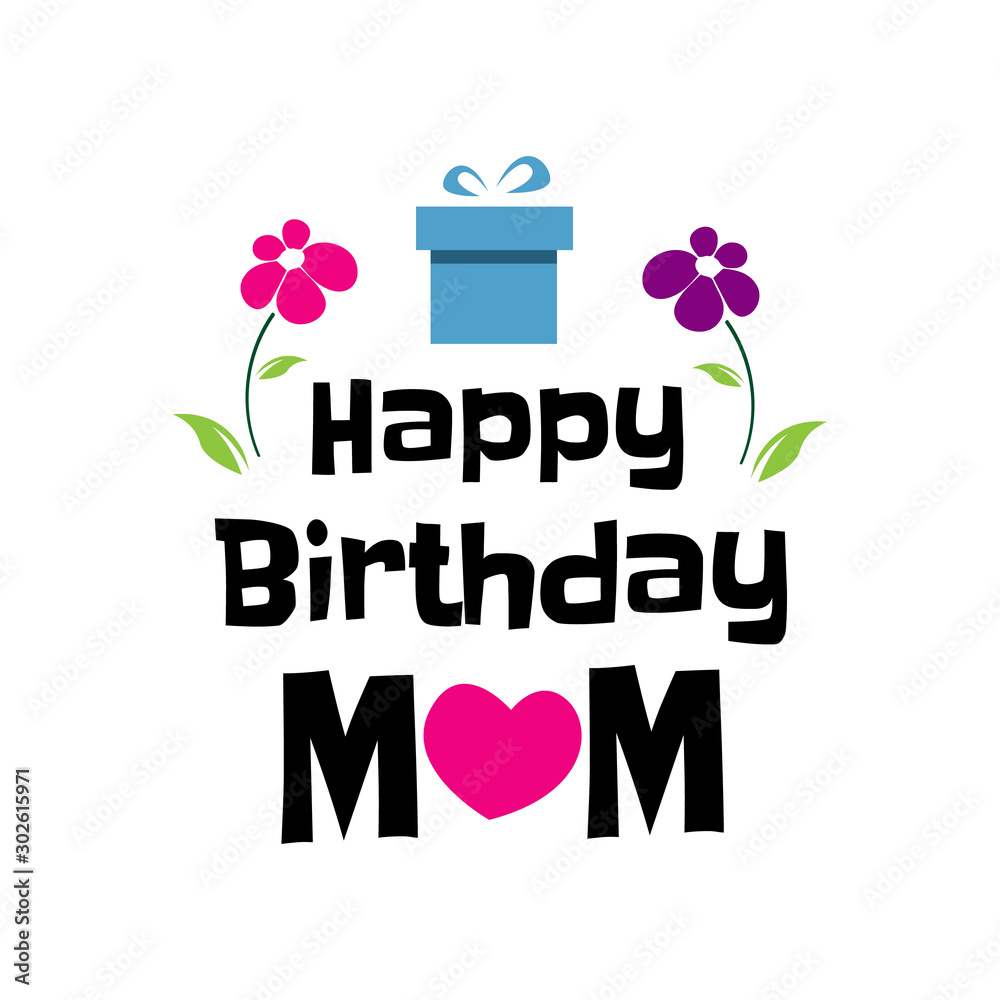happy birthday mom a stylish birthday greeting card design. Vector ...