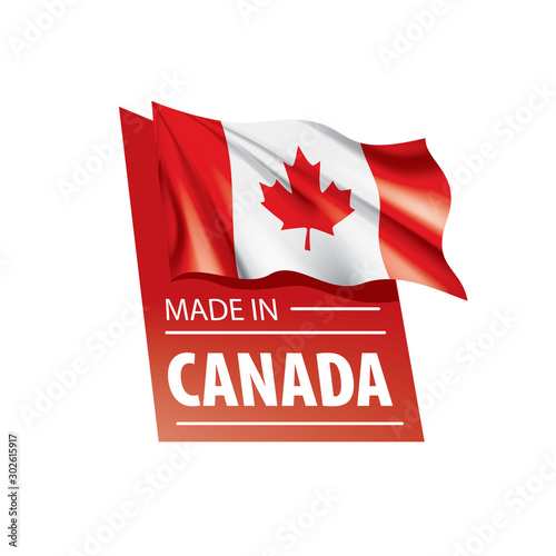 Canada flag, vector illustration on a white background