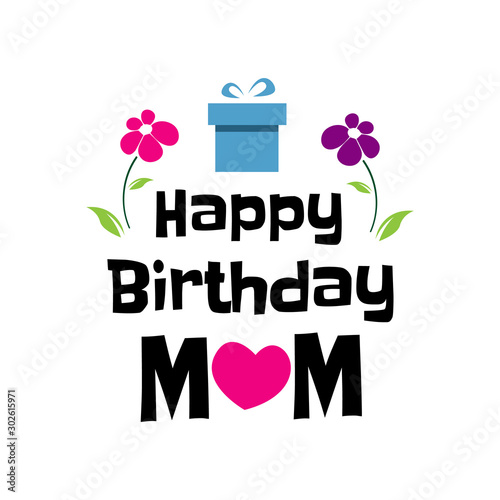 happy birthday mom a stylish birthday greeting card design. Vector illustration. EPS 10