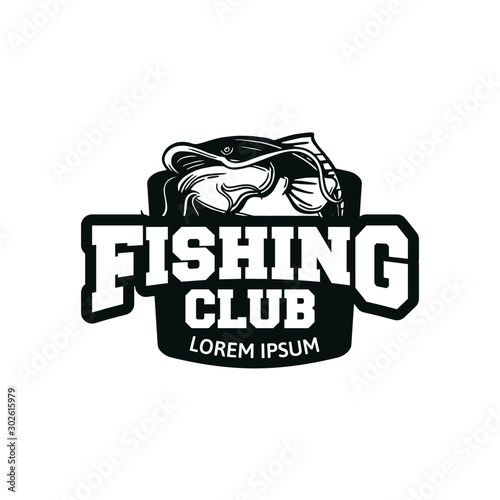 catfish fishing club, logo fishing badge