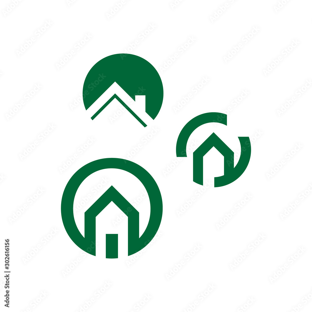 simple flat styles circle house icon logo Vector illustration design simple flat styles circle house icon logo Vector illustration design