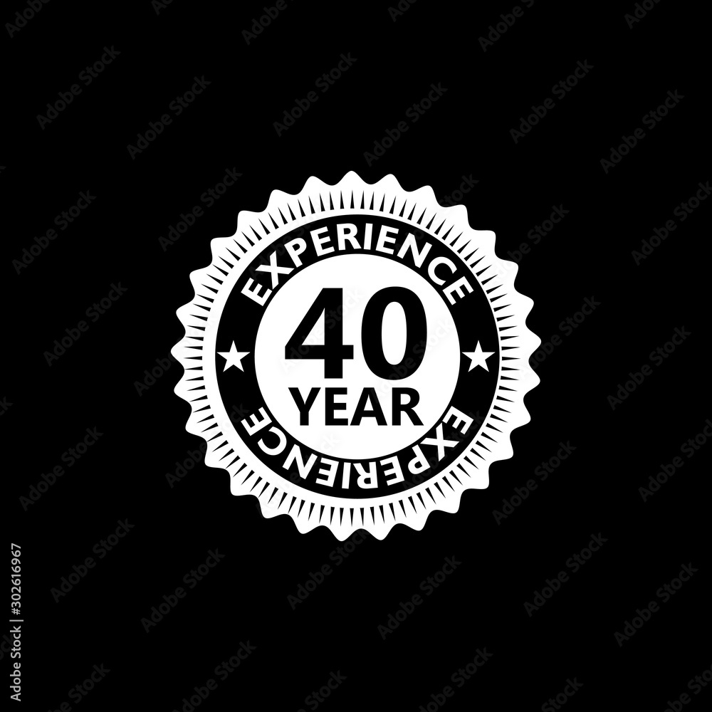 40 years of experience icon isolated on black background 40 years of experience icon isolated on black background