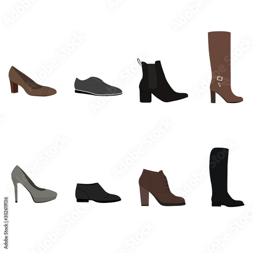 Women's shoes set vector illustration