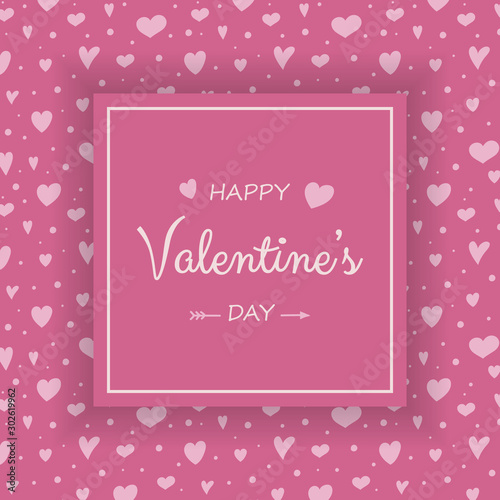 Beautiful greeting card with hand drawn hearts for Valentine's Day. Vector