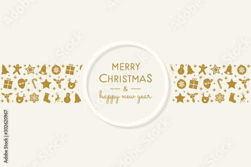 Christmas decoration with hand drawn elements. Vector.
