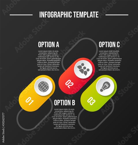 Concept of a colorful infographic with business icons - infographic template. Vector