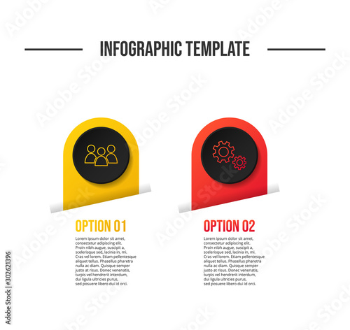 Business infograph with icons - round chart template. Vector