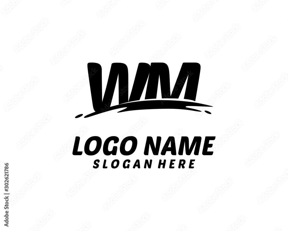 Obraz premium WM Initial with splash logo vector