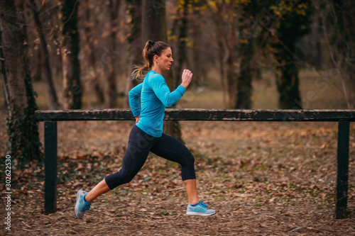 Woman Jogging Outdoors 